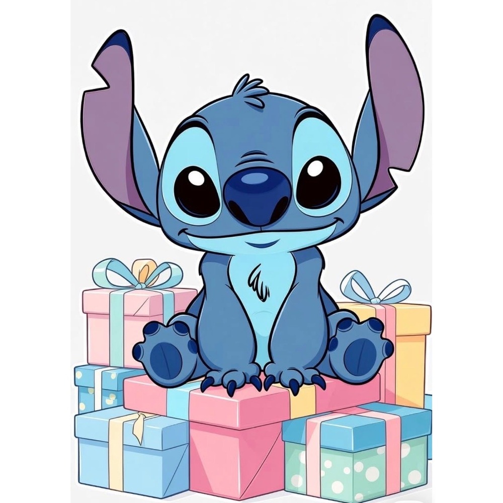 Disney Stitch Premium Heavy Weight Gift Wrap 30 SqFt Blue Pink Green 109-06
